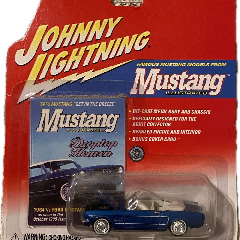 Johnny Lightning Blue Mustang Die-Cast Car - Picture 1 of 2